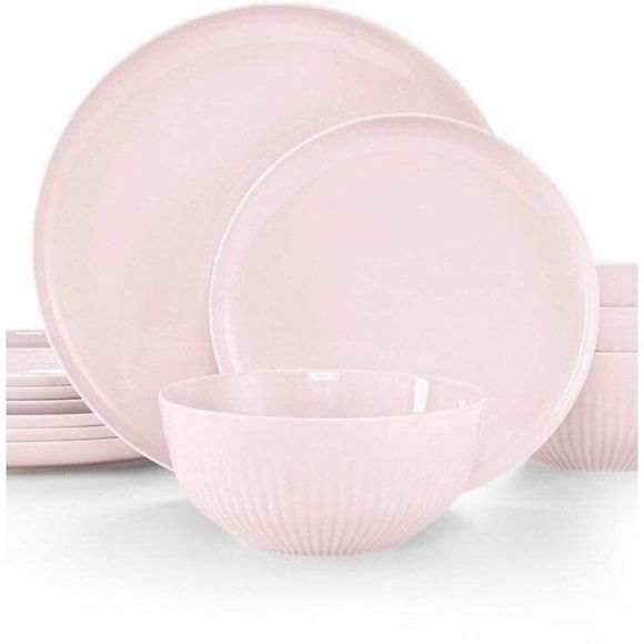Hotel Collection Modern Porcelain pink 12-Pc. Dinn - Picture 1 of 2